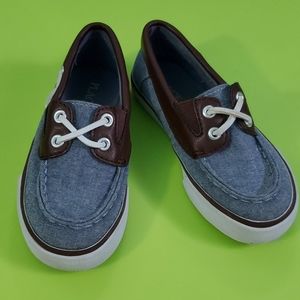 Toddler Boys chambray boat shoes sz 10